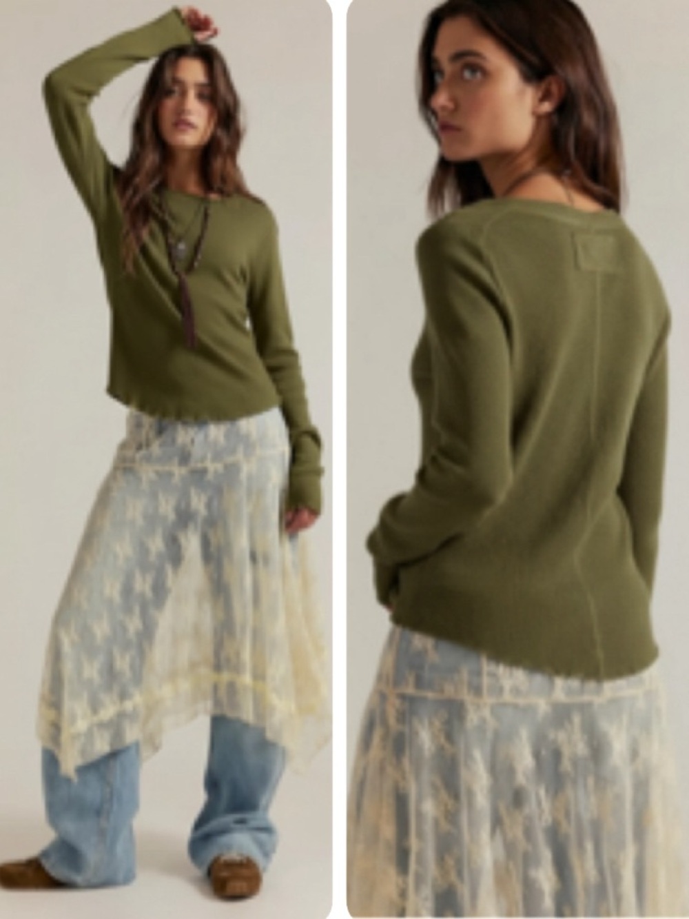 FREE PEOPLE EASY DOES IT LONG SLEEVE TEE